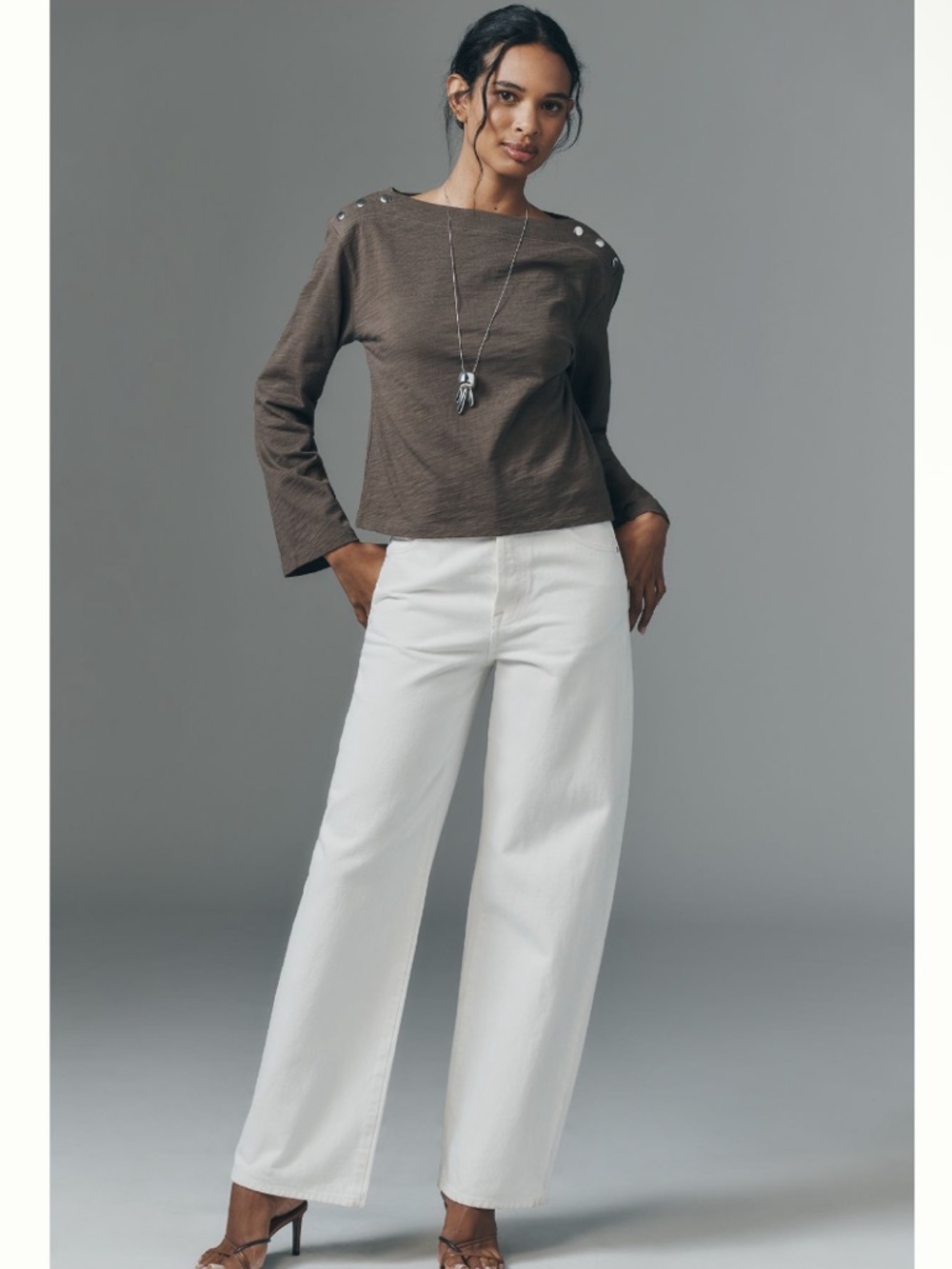 Anthropologie Nation Los Angeles Cotton Rochelle Boat Neck Sweater Top XS NEW - Picture 2 of 9